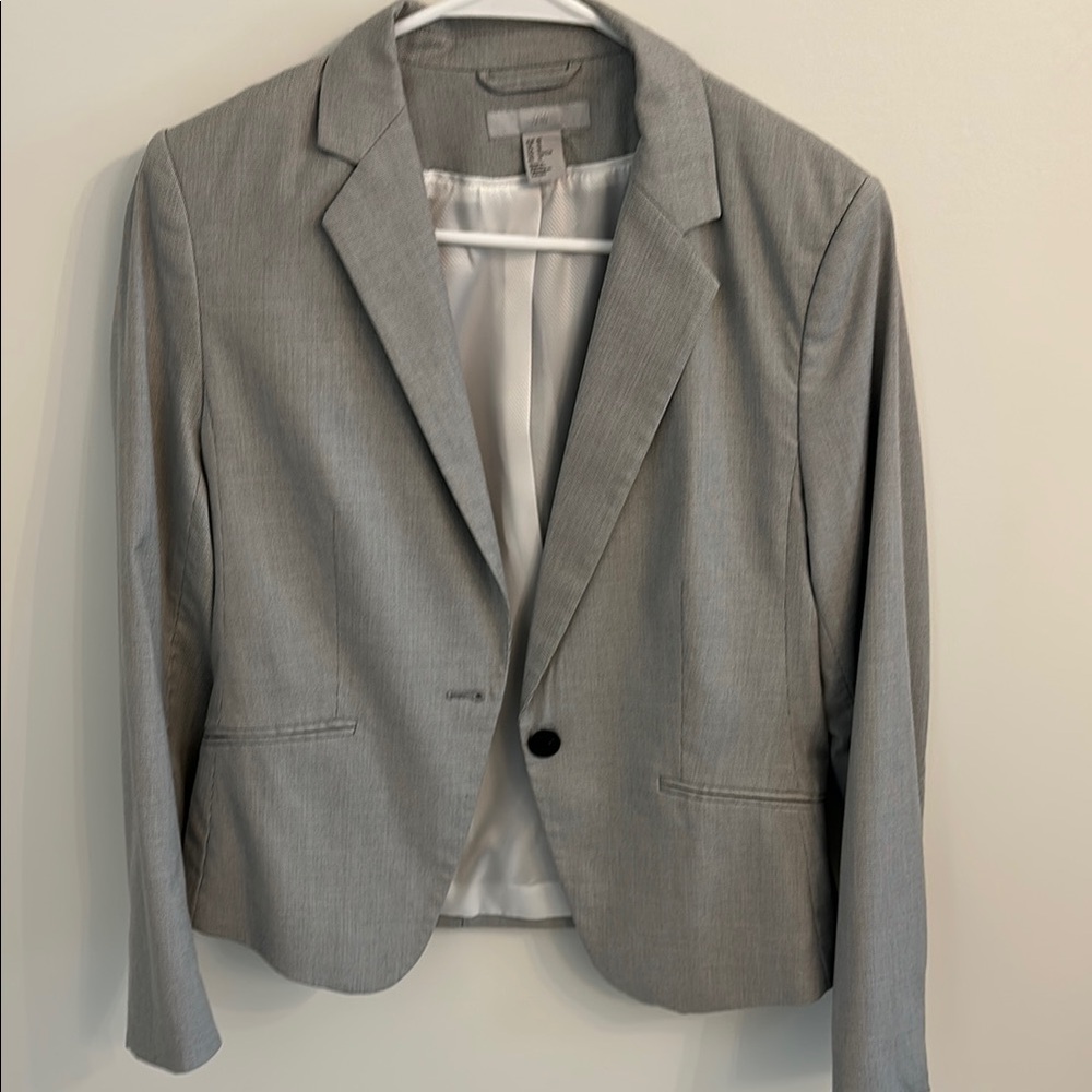 H&M Gray Fitted Blazer